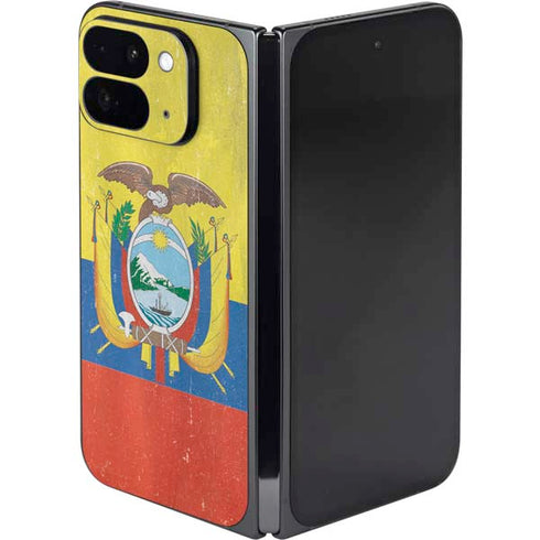 Ecuador Flag Distressed Google Pixel 9 Pro Fold Skin